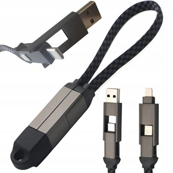 Kabel magnetyczny 4w1 do ładowania brelok 100W 15cm USB C USB A Lightning - Electronica4u