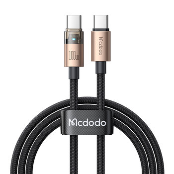 Kabel Mcdodo przewód USB-C do USB-C Type-C do szybkiego ładowania PD 100W nylonowy oplot 120cm 1.2m (Czarny/Złoty) - MFC