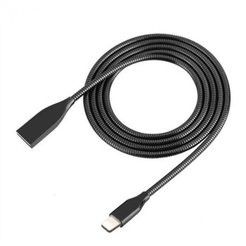 Kabel Metalowy Iphone 5/6 Czarny - Bestphone