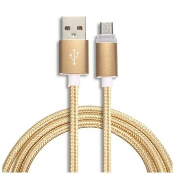 Kabel Micro-USB pleciony nylon 2A ,1m - złoty. - EtuiStudio