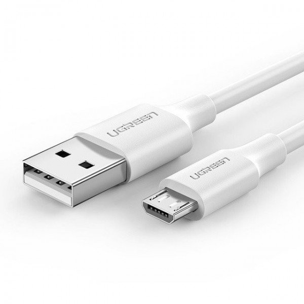 Фото - Кабель Ugreen Kabel micro USB , QC 3.0, 2.4A, 0.25m, biały 
