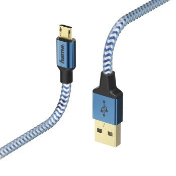 Kabel microUSB - USB 2.0 HAMA Prime, 1.5 m
