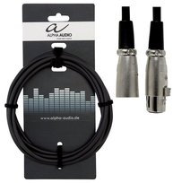 Kabel mikr ALPHA AUDIO XLR żeński -XLR męski 3m czarny Alpha audio