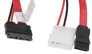 Kabel Molex 2-pin/SATA 7-pin - SATA 13-pin LANBERG CA-SAHD-10CU-0035-R, 0.45 m - LANBERG