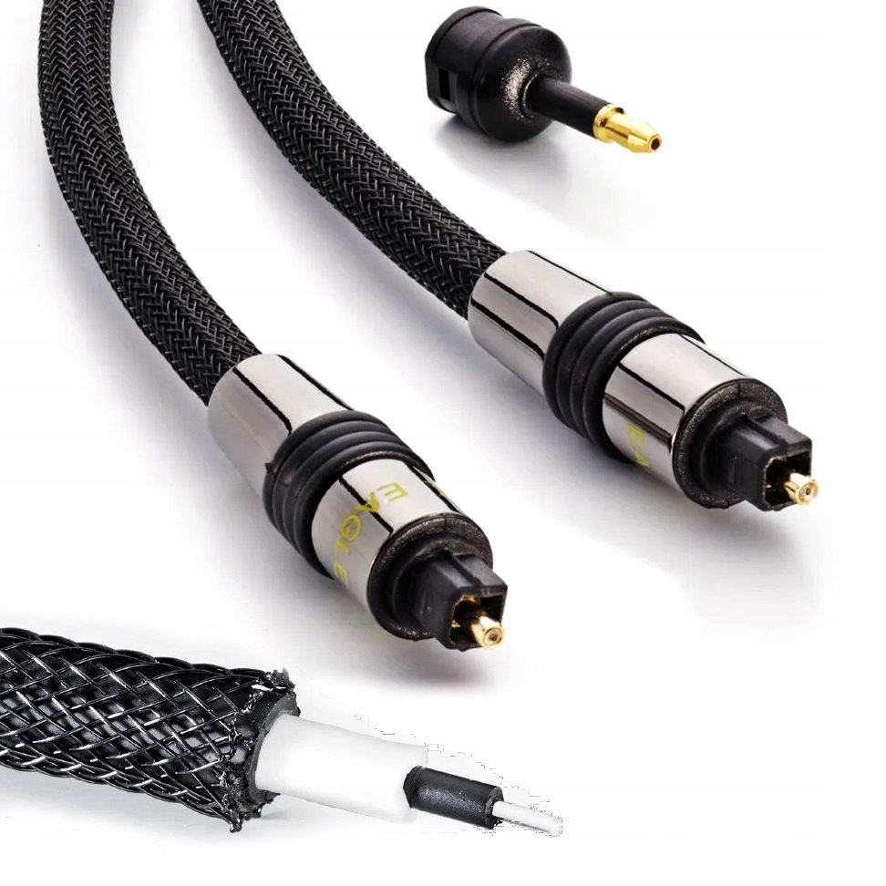 HQ Cavo Audio Digitale Toslink 0,75 M - Fibra Ottica Per Home Cinema - Blu, Grigio - 3