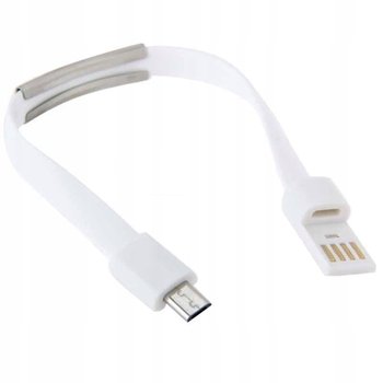 Kabel PC USB Micro USB w kształcie bransoletki na rękę biały - gsm-hurt