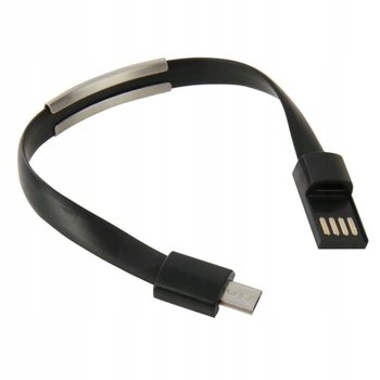 Kabel PC USB Micro USB w kształcie bransoletki na rękę czarny - gsm-hurt