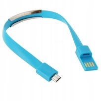 Kabel PC USB Micro USB w kształcie bransoletki na rękę niebieski