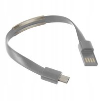 Kabel PC USB Micro USB w kształcie bransoletki na rękę szary
