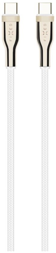 FIXED Kabel pleciony USB-C - USB-C FIXED 100W 1.2 m Biały