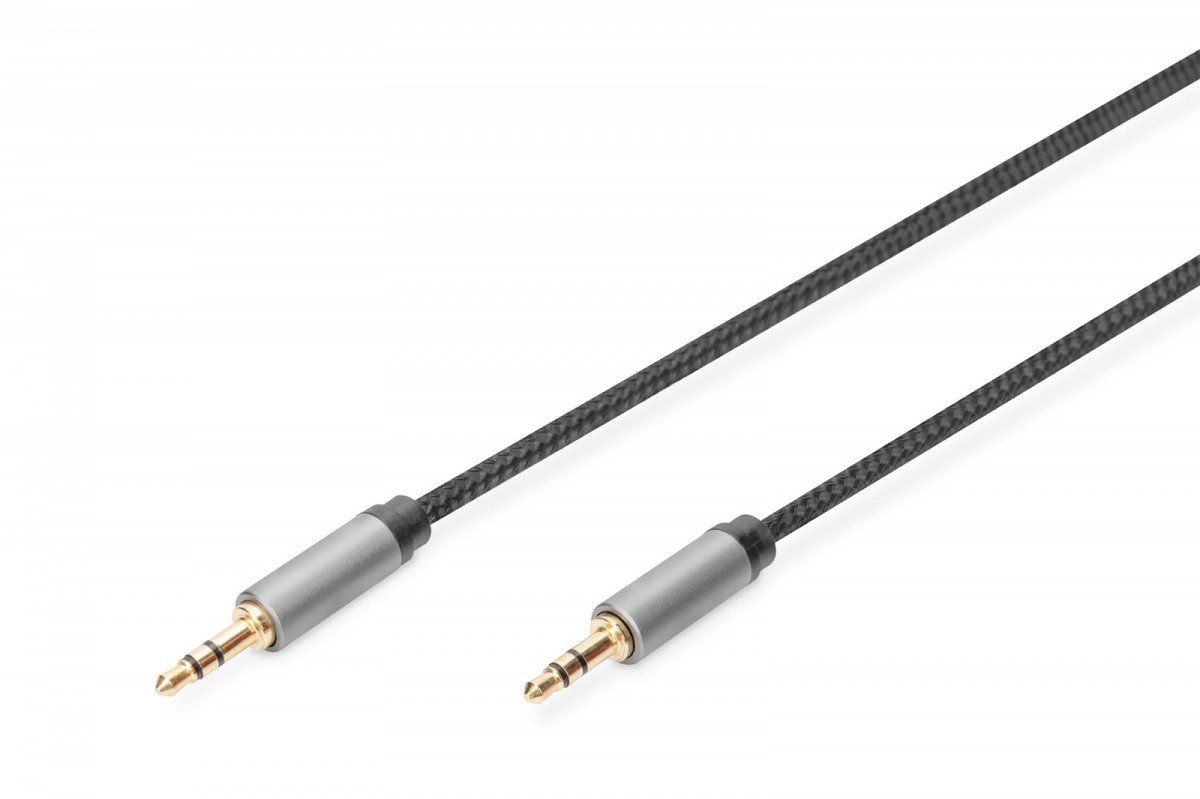 Minijack 3.5mm m/m 3 pin cable 1.2m black lanberg