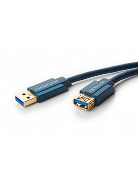 Kabel przedłużacz USB 3.0/2.0 Męsko/Żeński Hi- Speed złoty HQ 1,8m - Clicktronic