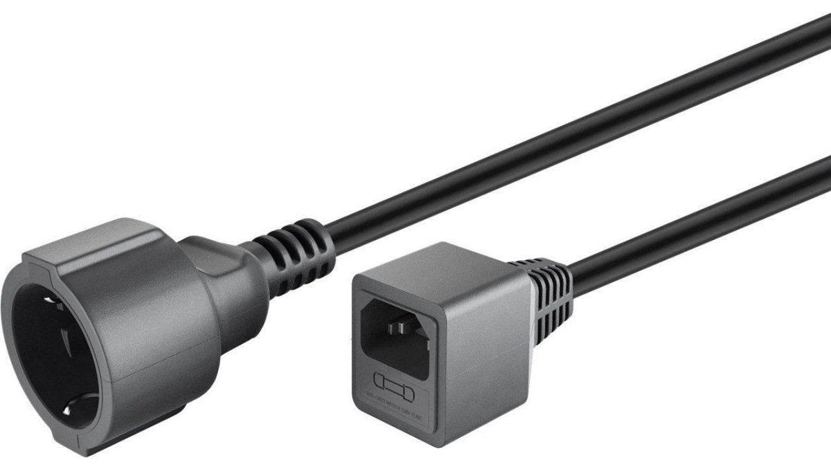Фото - Інші електротовари Goobay Kabel przedłużający do UPS IEC C14 - Schuko  1,5m 55528 (type F, CEE 7/7)