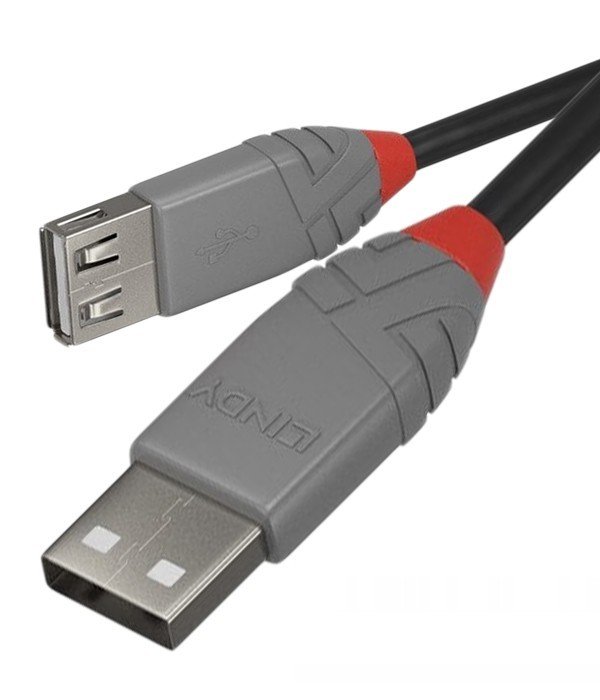 Zdjęcia - Kabel Lindy  przedłużający USB-A - USB-A  36701, 0.5 m 