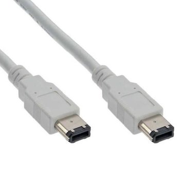 Kabel przejściowy Firewire IEEE1394 6-pin na 6-pin, 100 cm, biały - Inny producent