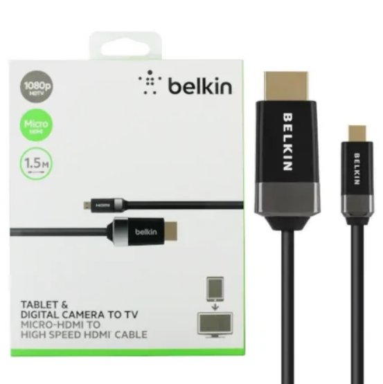 Фото - Зарядний пристрій Belkin Kabel Przewód  1.5m Kabel HDMI na microHDMI 1080p Do Telefonu Telewi 
