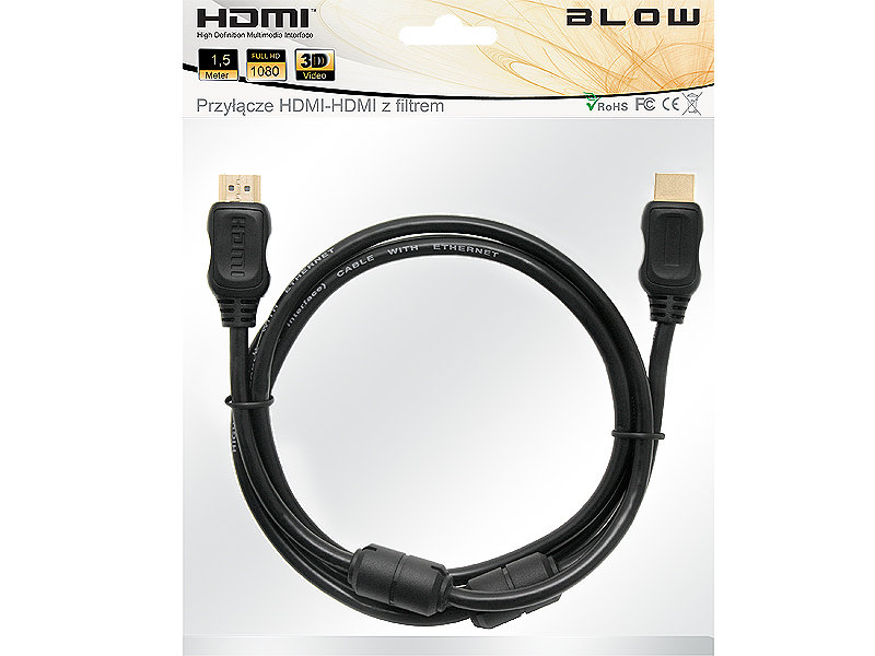Zdjęcia - Kabel BLOW  przewód HDMI  1.5M 3D FullHD filtry ferrytowe 