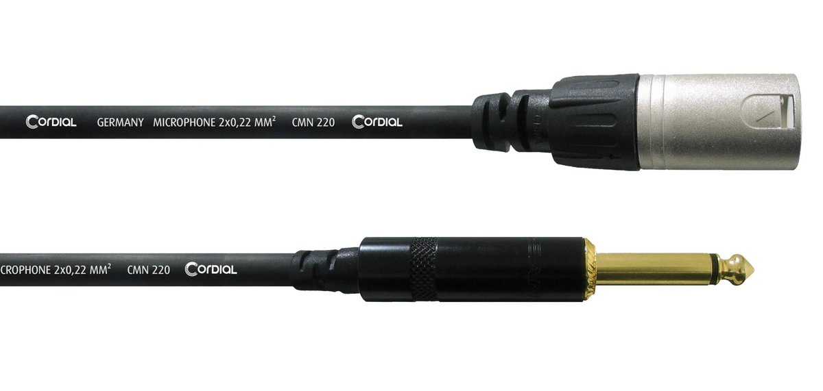 Фото - Кабель Kabel przewód mikrofonowy XLR - Jack 6,3 mm 5 m Cordial