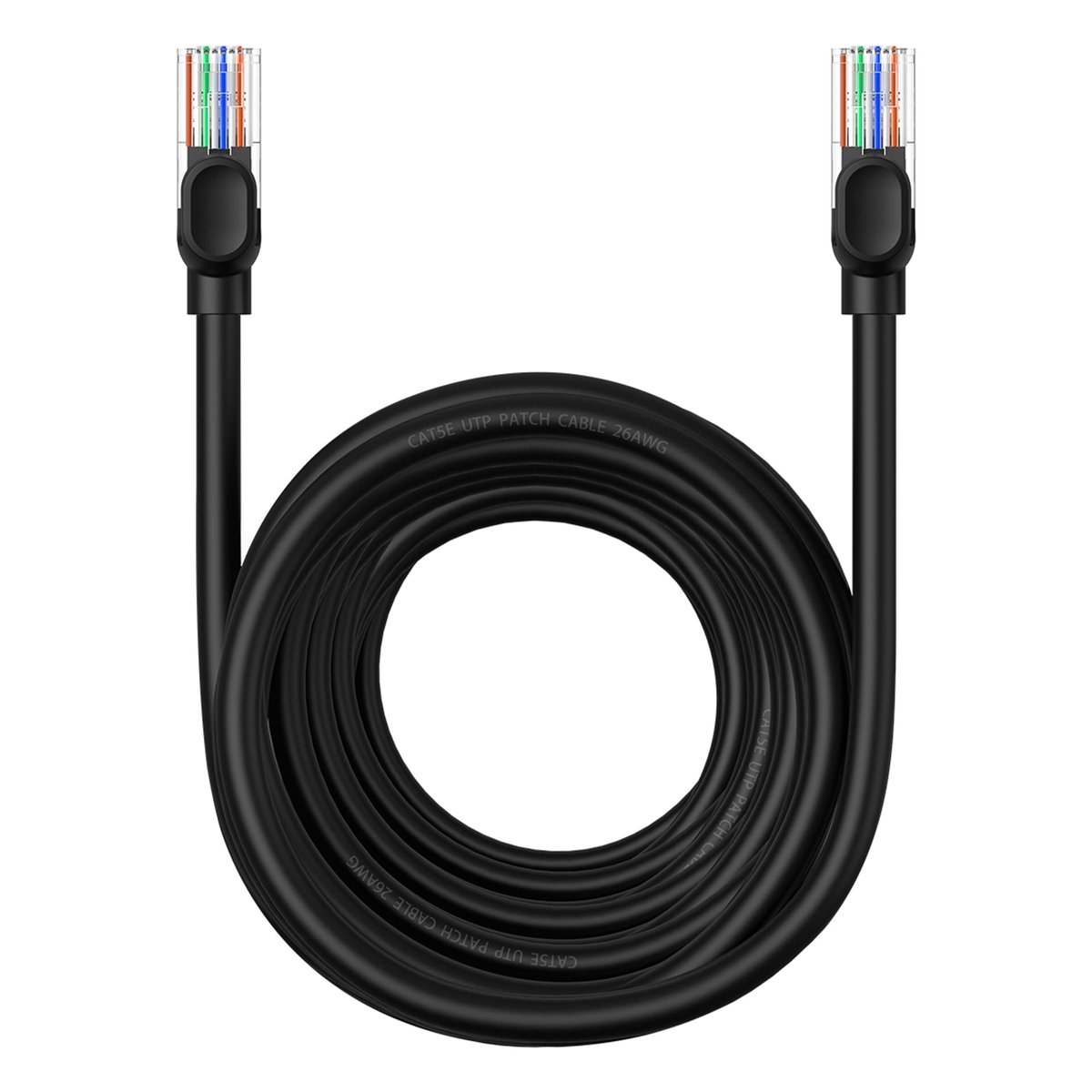 Kabel Rj 48 Kabel przewód sieciowy Ethernet Cat 5 RJ-45 1000Mb/s skrętka 10m czarny ...