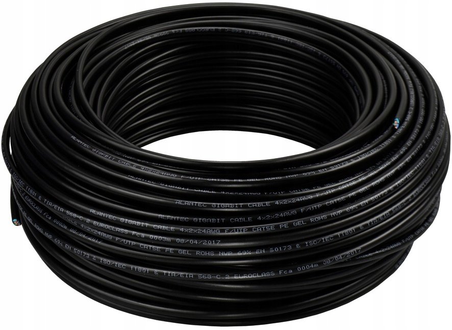 Kabel przewód skrętka FTP kat 6 żel ZIEMNY 100m - Alantec | Sklep EMPIK.COM