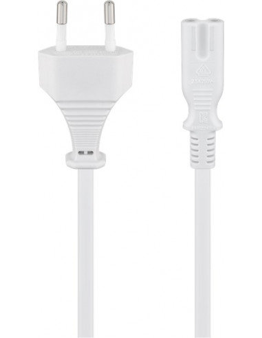 Goobay Kabel przyłączeniowy z wtyczką Euro, 1,5 m, biały - Długość kabla 1.5 m