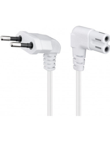 Goobay Goobay Biały Kabel Przyłączeniowy Z Wtyczką Euro, Obustronnie Kątowy, 3 M, - Długość Kabla 3 M
