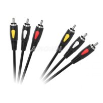 Kabel RCA przewód audio cinch 1m 3RCA- 3RCA Cabletech Eco-Line Cabletech