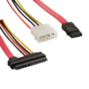 Kabel SATA 22-pin F - SATA 7-pin F/LP4 4WORLD, 0.45 m - 4World