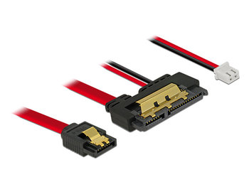 Kabel SATA 7-pin / 2-pinowy wtyk zasilania - SATA 22-pin DELOCK, 0.3 m - Delock