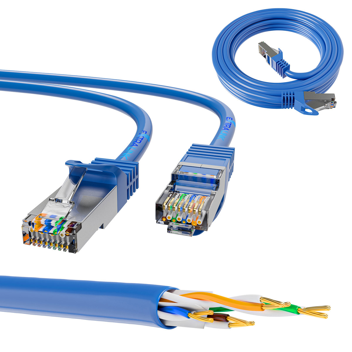 Kabel sieciowy EXTRALIN KAT.6A S/FTP, 0,5 m