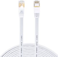 Kabel Sieciowy Lan Ethernet Płaski Rj45 Sftp Cat7 Biały 10M