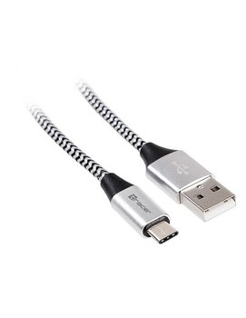 Kabel TRACER USB 2.0 TYPE-C A Male - C Male 1,0m czarno-srebrny - Tracer