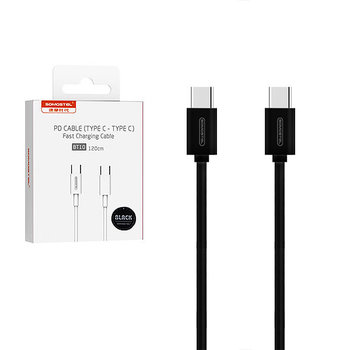 KABEL TYP-C DO TYP-C PD 5A 100W SOMOSTEL CZARNY 5000mAh POWER DELIVERY 1.2M PD SMS-BT10 FAST USB-C PD - SOMOSTEL