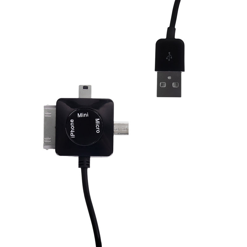 Zdjęcia - Kabel Whitenergy  USB - 30-pin/miniUSB/microUSB iPhone 4 , 1 m 