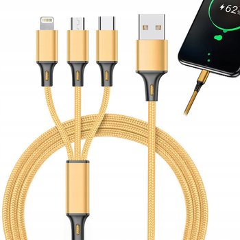 Kabel Usb 3W1 Do Telefonu Przewód Lightning Iphone Micro Usb Type-C 1,2M - VERK GROUP