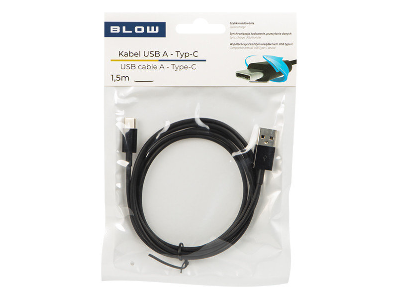 Zdjęcia - Kabel BLOW  USB-A 2.0 USB-C Typ C  1,5m czarny 