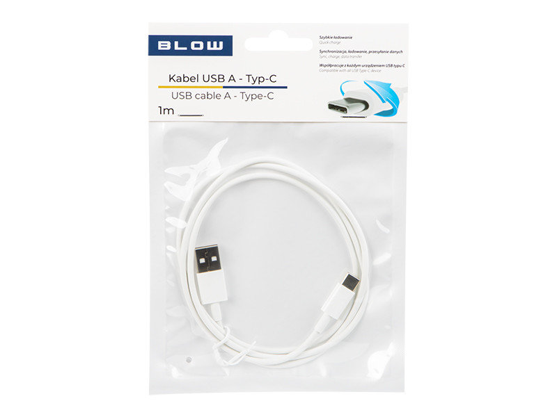 Zdjęcia - Kabel BLOW  USB-A 2.0 USB-C Typ C  1m biały 