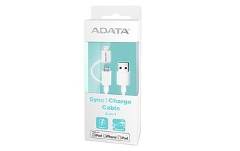 Kabel USB-A - microUSB-A/Lightning 8-pin ADATA AMFI2IN1-100CM-CWH, 1 m - Adata