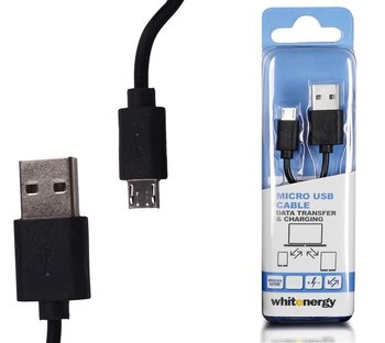 Kabel USB-A - microUSB-A WHITENERGY 09967, 0.3 m - Whitenergy