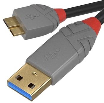 Kabel USB-A - microUSB-B LINDY Anthra Line 36767, 2 m - Lindy