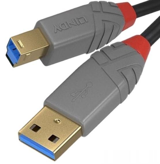 Zdjęcia - Kabel Lindy  USB-A - USB-B  Anthra Line 36744, 5 m 