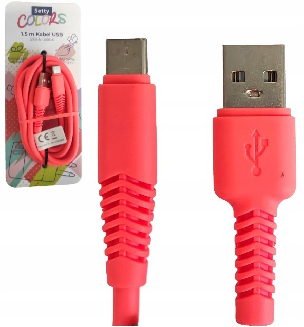 Фото - Кабель SETTY Kabel USB-A USB-C 1,5m  Colors NEON POMARAŃCZOWY 