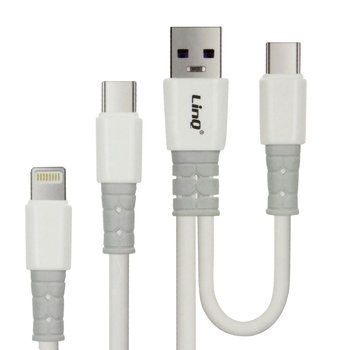 Kabel USB-A / USB-C do USB-C i Lightning Power Delivery 60 W 1,2 m LinQ - LinQ