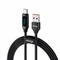 Kabel USB-A / USB-C Voltage PowerDisplay 66W 100cm czarny VOLT Polska
