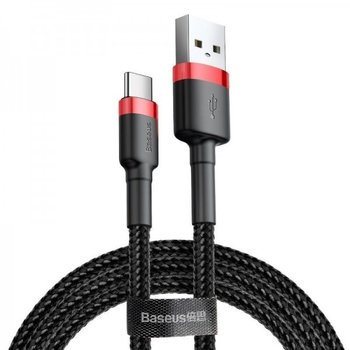 Kabel USB-C BASEUS Cafule 2A 3m, czerwono-czarny - Baseus