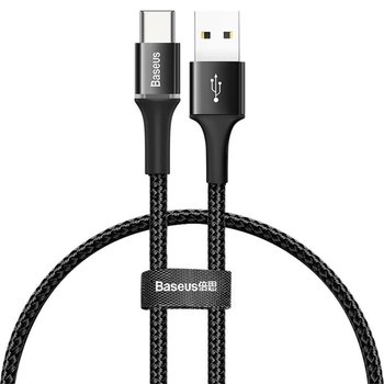 Kabel USB-C BASEUS z podświetleniem LED Halo, 0.25m, 3A, czarny - Baseus