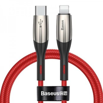 Kabel USB-C do Lightning BASEUS Horizontal Power Delivery, dioda LED, 1m, czerwony - Baseus