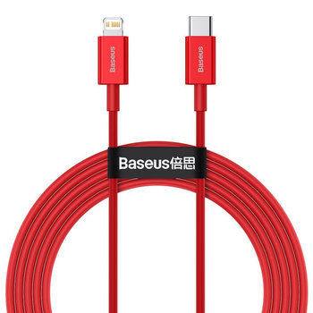 Kabel USB-C do Lightning Baseus Superior Series, 20W, PD, 2m (czerwony) - Baseus