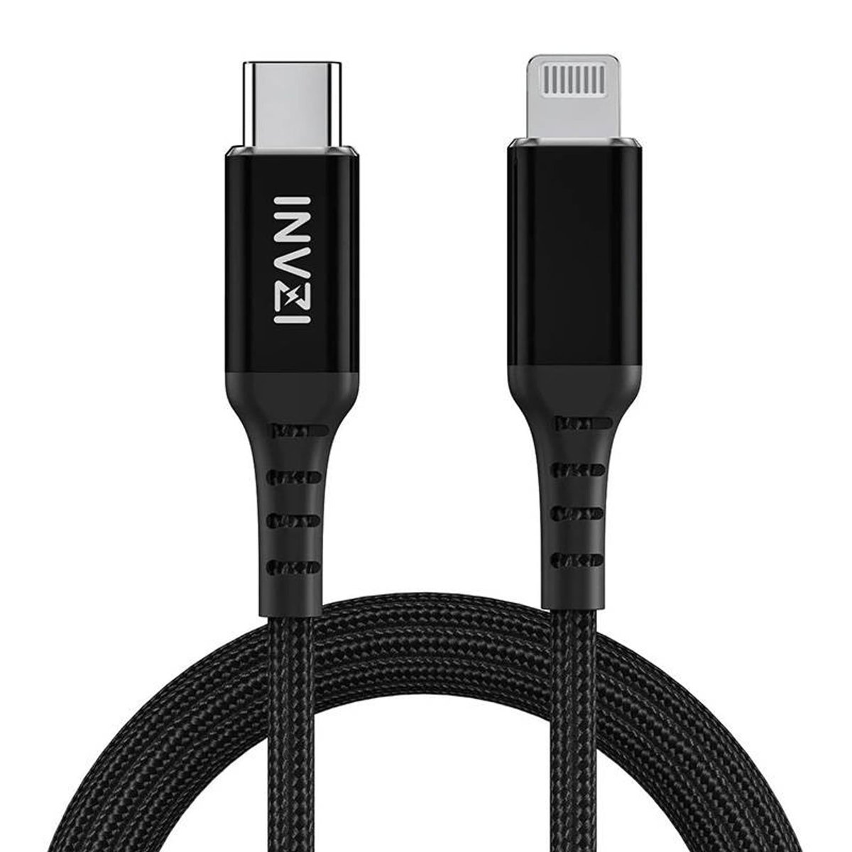 Zdjęcia - Kabel  USB-C do Lightning INVZI, MFi, 2m (czarny)