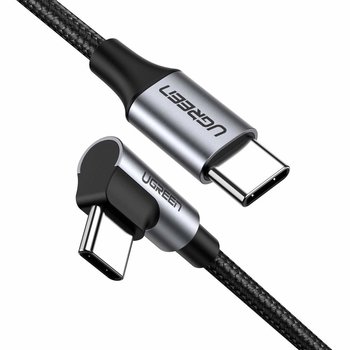 Kabel USB-C do USB-C, kątowy UGREEN US255,3A, 60W, 0.5m (czarny) - uGreen
